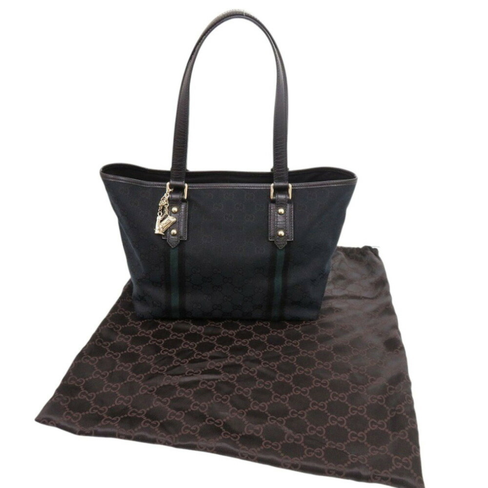 GUCCI Authentic Black Canvas Tote Bag - Picture 3 of 10